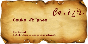 Csuka Ágnes névjegykártya