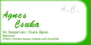 agnes csuka business card